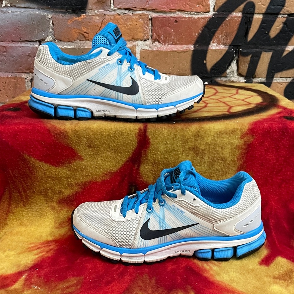 NIKE-women’s blue/white AIR ICARUS FLYWIRE lace-up running sneaker shoes